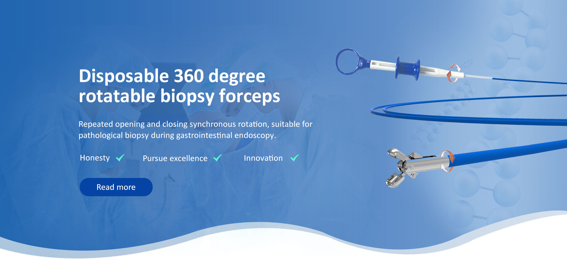 Disposable 360 degree rotatable biopsy forceps